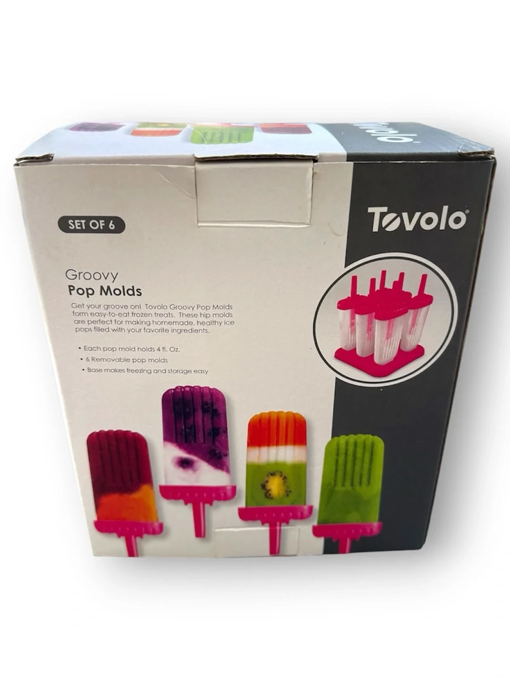 Tovolo Groovy Pop Molds - Pink (Set of 6)